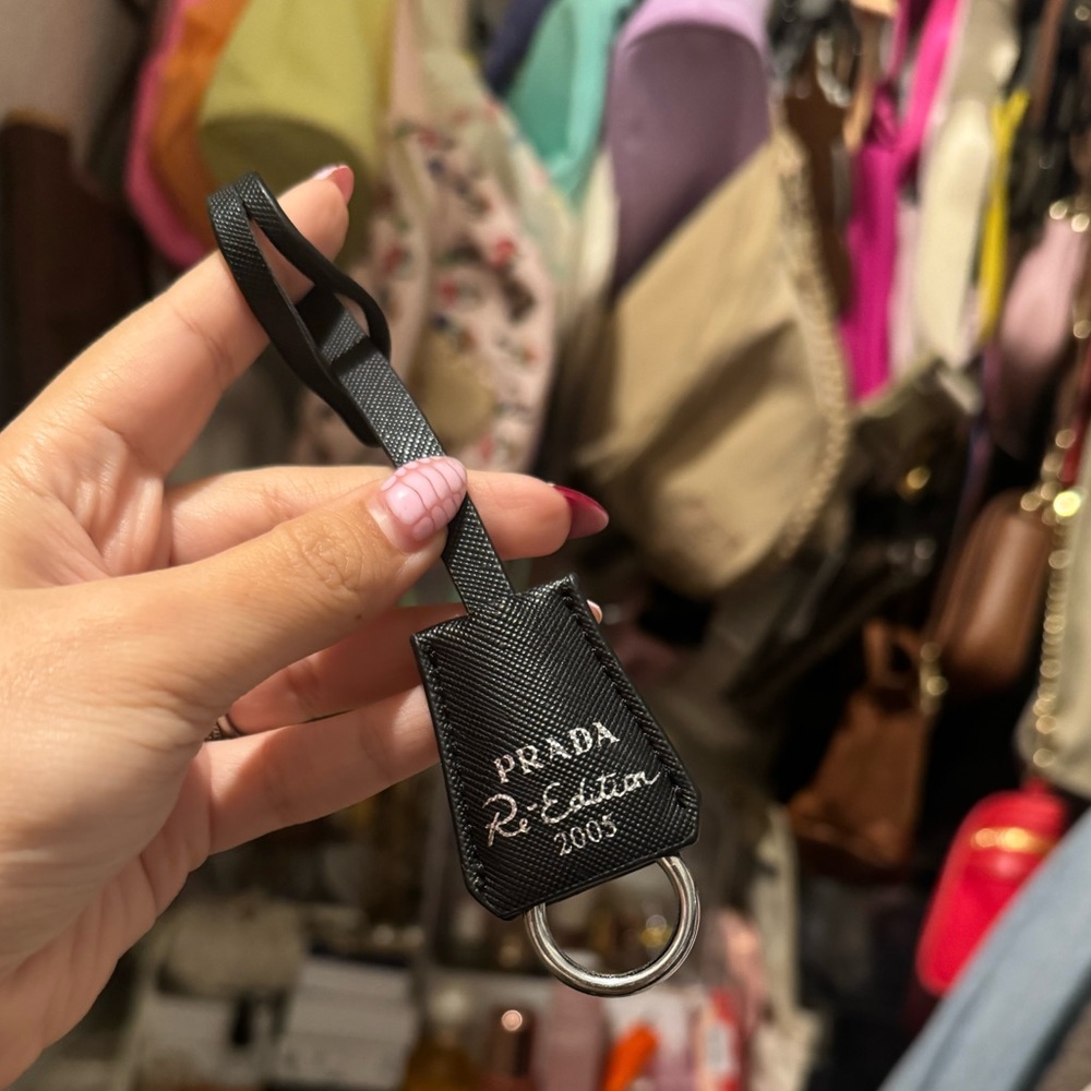 Prada Black Re-Edition 2005 Saffiano Keychain